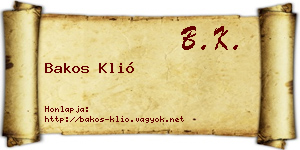 Bakos Klió névjegykártya
