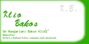 klio bakos business card